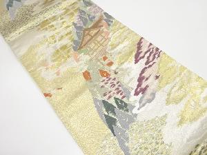 未使用品　亀井利一製　清水寺風景模様織り出し　袋帯(未仕立て)